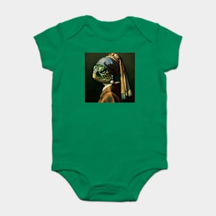 Wildlife Conservation - Pearl Earring Green sea turtle Meme Baby Bodysuit